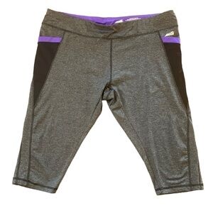 AVIA‎ Capri Activewear Gray Purple Leggings Size XXL